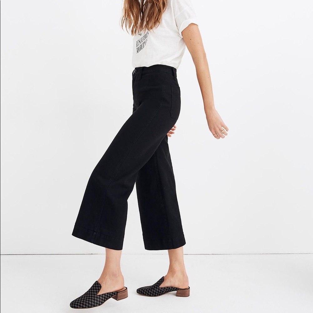 MADEWELL petite emmett wide-leg crop pants